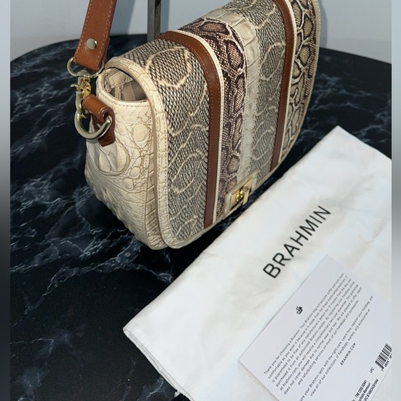 BRAHMIN Handbag Limestone Oleta Sonny Leather Crossbody Bag handbag AUTHENTIC - Picture 8 of 16